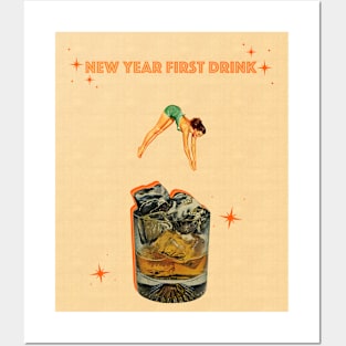 New Year First Drink Posters and Art